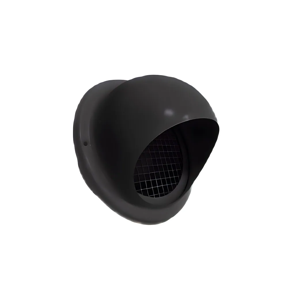 Lauko ventiliacijos grotelės su gaubtu, juodos (RAL9005)
