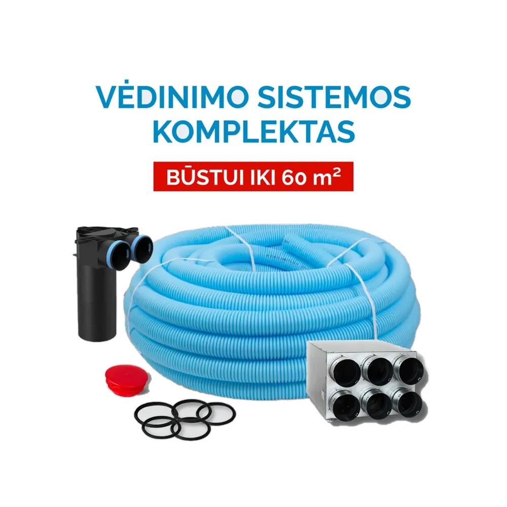 Vėdinimo sistemos komplektas būstui iki 60 m²