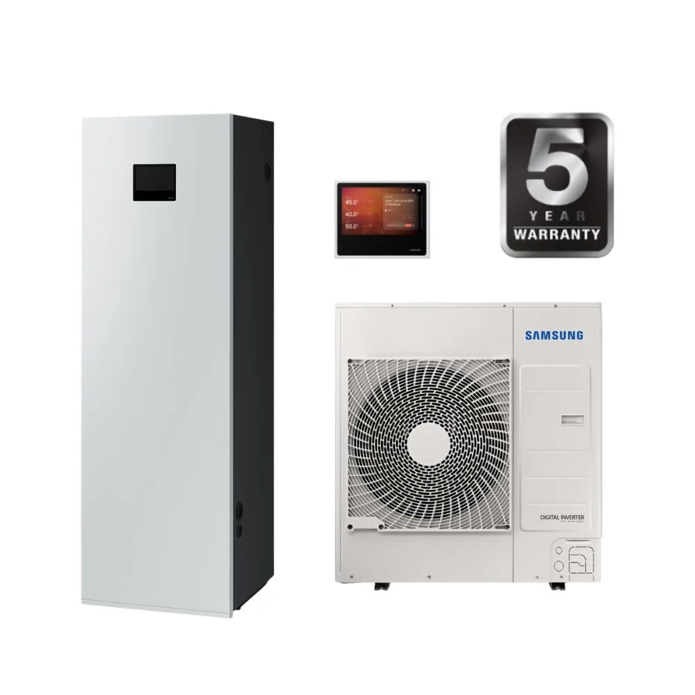 SAMSUNG oras–vanduo 9.0/8.7 kW SPLIT NORDIC šilumos siurblys su 200 l talpa, WIFI (trifazis)