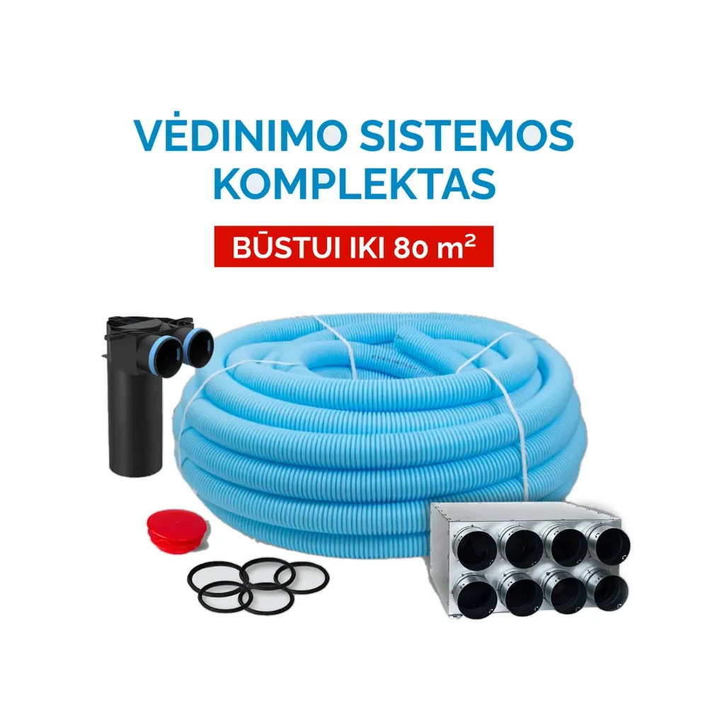Vėdinimo sistemos komplektas būstui iki 80 m²