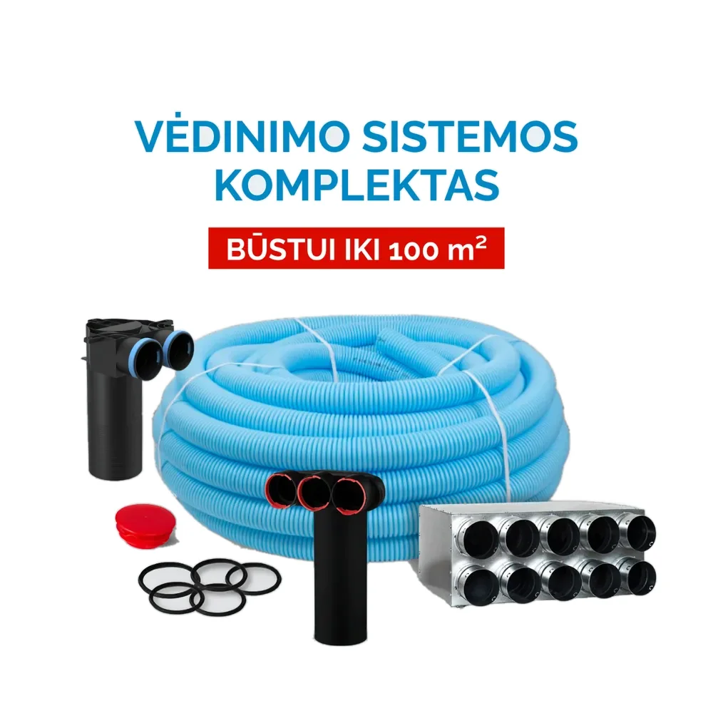 Vėdinimo sistemos komplektas būstui iki 100 m²