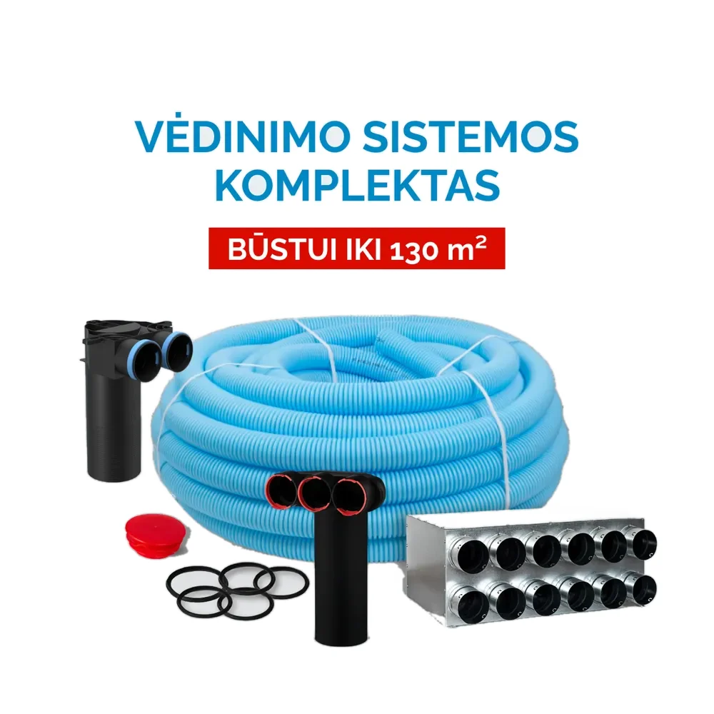 Vėdinimo sistemos komplektas būstui iki 130 m²