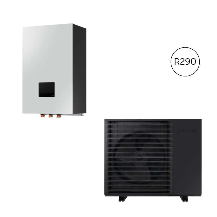 SAMSUNG oras-vanduo 8 kW EHS Mono R290 šilumos siurblys monoblokas su hydro moduliu, trifazis