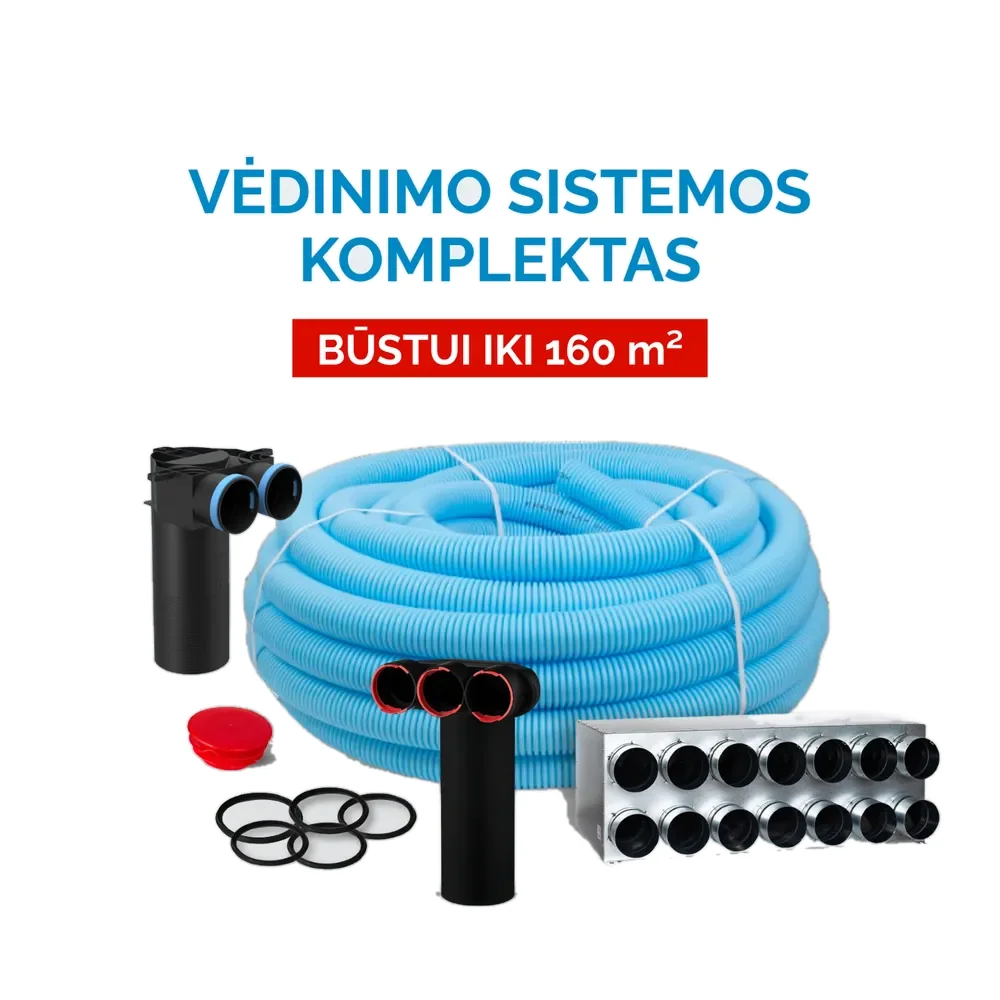 Vėdinimo sistemos komplektas būstui iki 160 m²