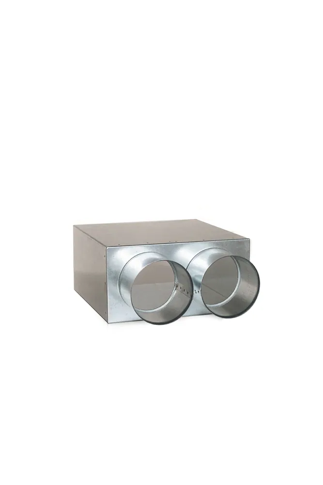 Metalinė dėžutė vėdinimo grotelėms 2x75, jungimas gale